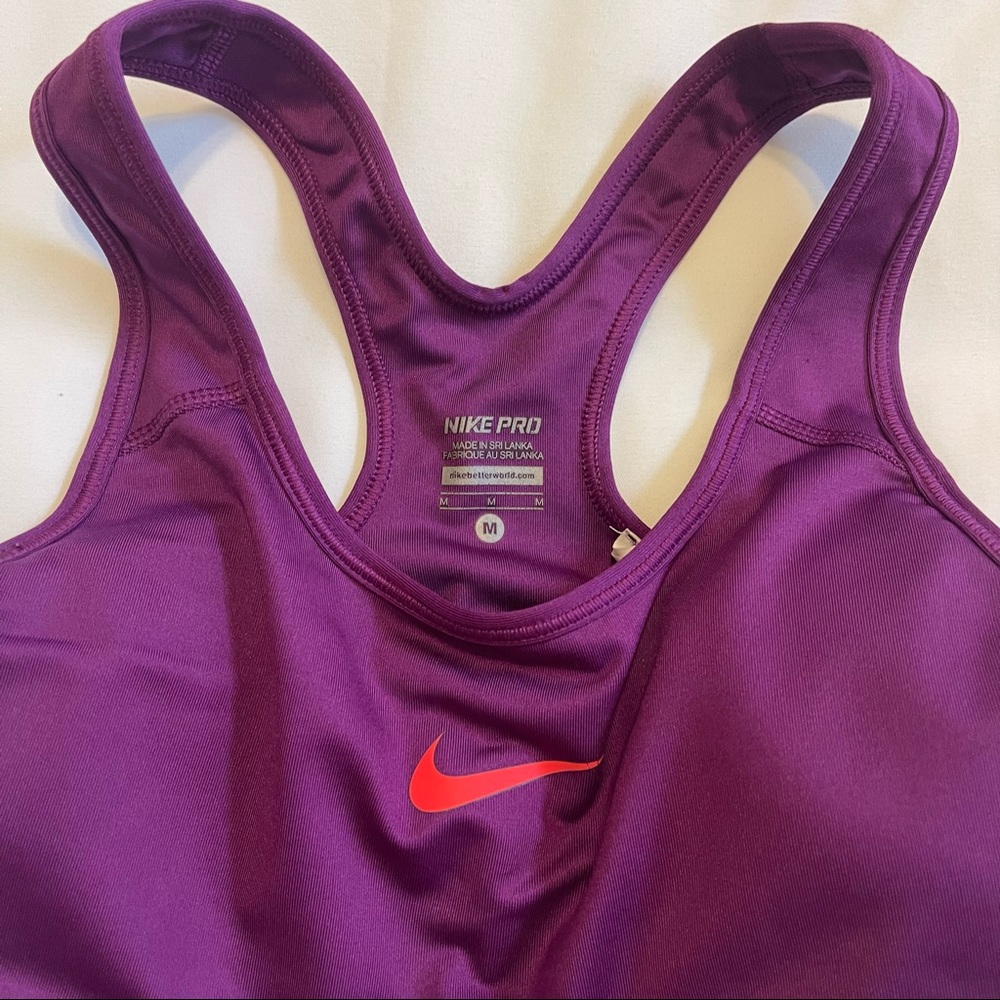 Purple/coral nike pro sports bra - Picture 3 of 3
